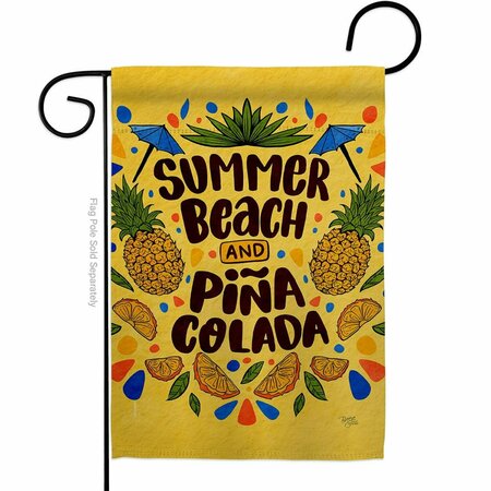 PATIO TRASERO Summer Pina Colada Beverages Cocktail 13 x 18.5 in. Double-Sided  Vertical Garden Flags for PA3914345